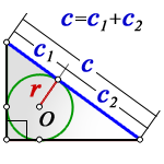 area right triangle radius
