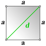 сторона квадрата через диагональ