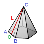 Площадь поверхности правильной пирамиды через апофему