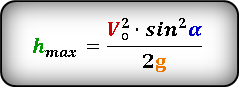 Формула для расчета максимальной высоты