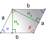 Длина стороны параллелограмма через высоту
