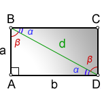 Длина диагонали прямоугольника
