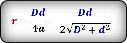 Формула 1 радиуса вписанной окружности в ромб