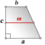 боковая сторона (с) прямоугольной трапеции через площадь
